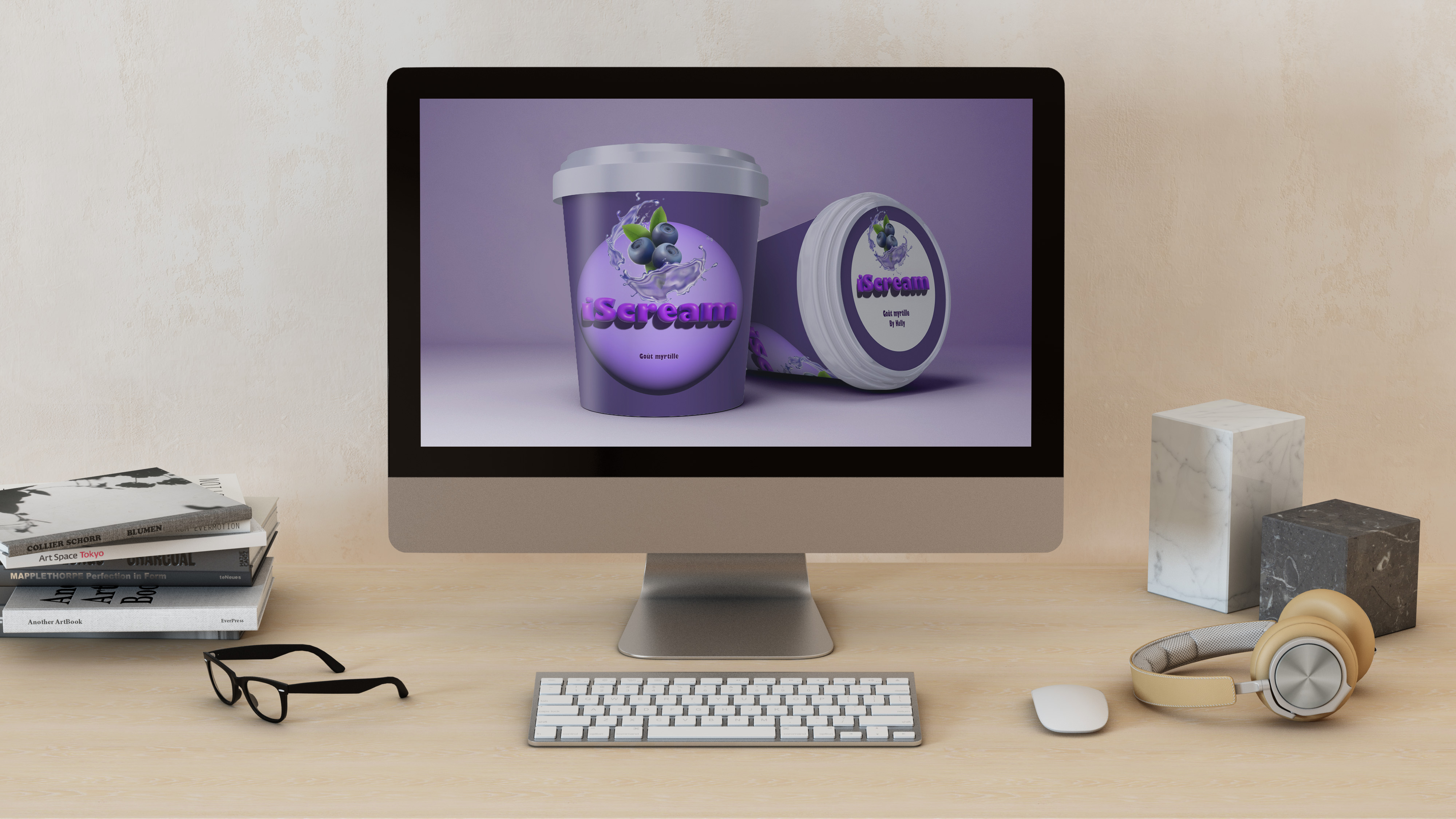 Mockup de mon packaging de glace